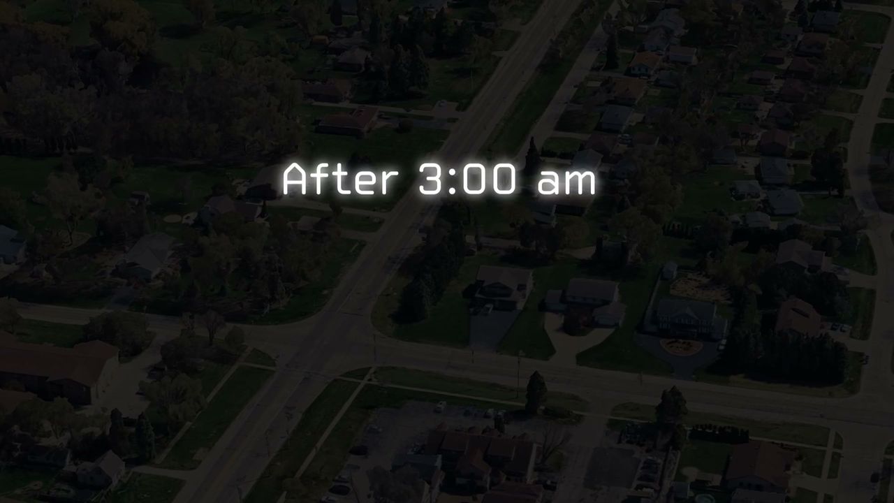 Title card reading After 3:00 am, Whitefish Bay, Wisconsin
